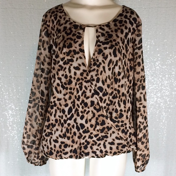 vince camuto leopard blouse
